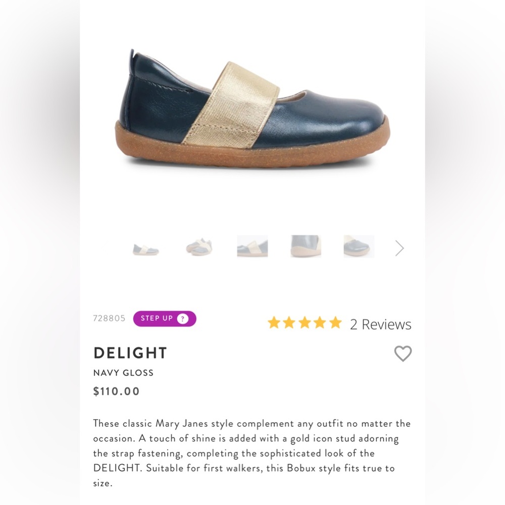 BOBUX delight navy mary Jane baby first walkers girl’s shoes size 23 7 - Picture 3 of 15